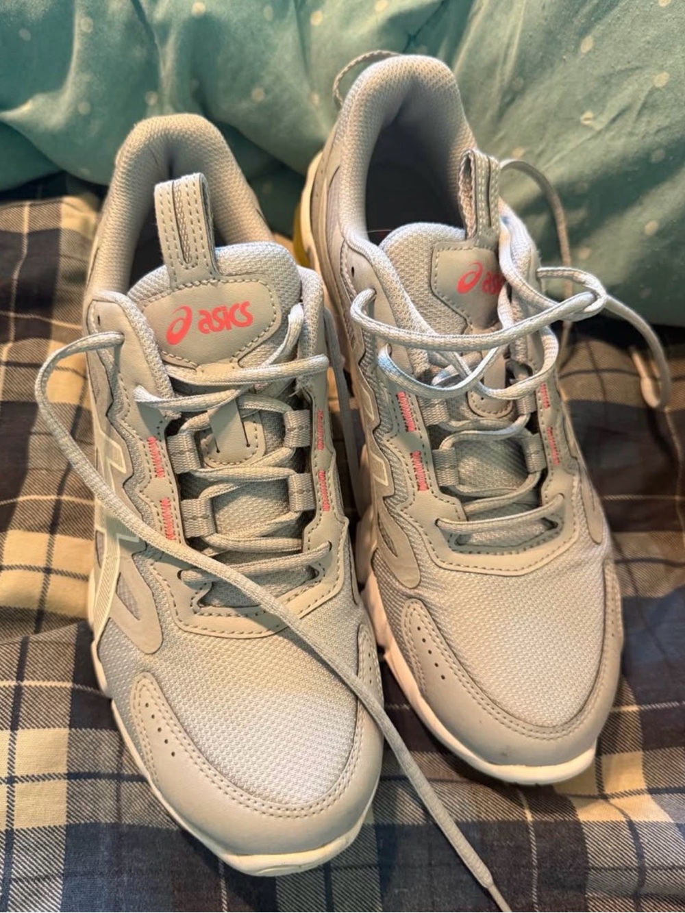 ASICS Light Gray and Pink Women's Athletic Sneakers